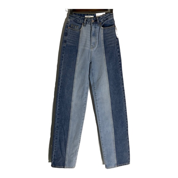 Pacsun 90s Boyfriend High Rise Two Toned Kaz Color 5-Pocket Zip Button Fly Sz 22 - Picture 2 of 16